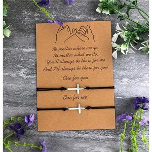 Me&Hz Pinky Promise Bracelet Sunflower/Cross/Heart/Compass Matching Couple